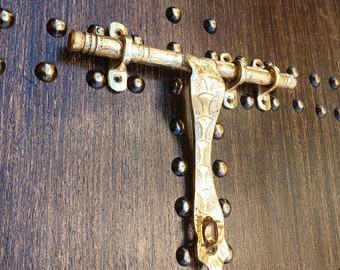 100% Handmade Moroccan Brass Latchs In 5 Sizes, Artisan Solid Brass Bolts, Vintage Style Design Door Hardware, Moroccan Solid Gate Latch.