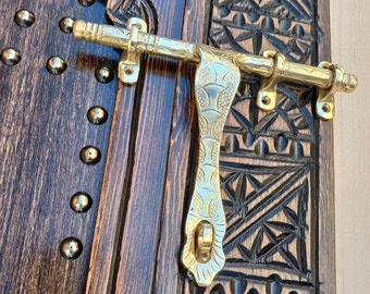 100% Handmade Moroccan Brass Latches In 5 Sizes, Artisan Solid Brass Bolts, Vintage Style Design Door Hardware, Moroccan Solid Gate Latch.