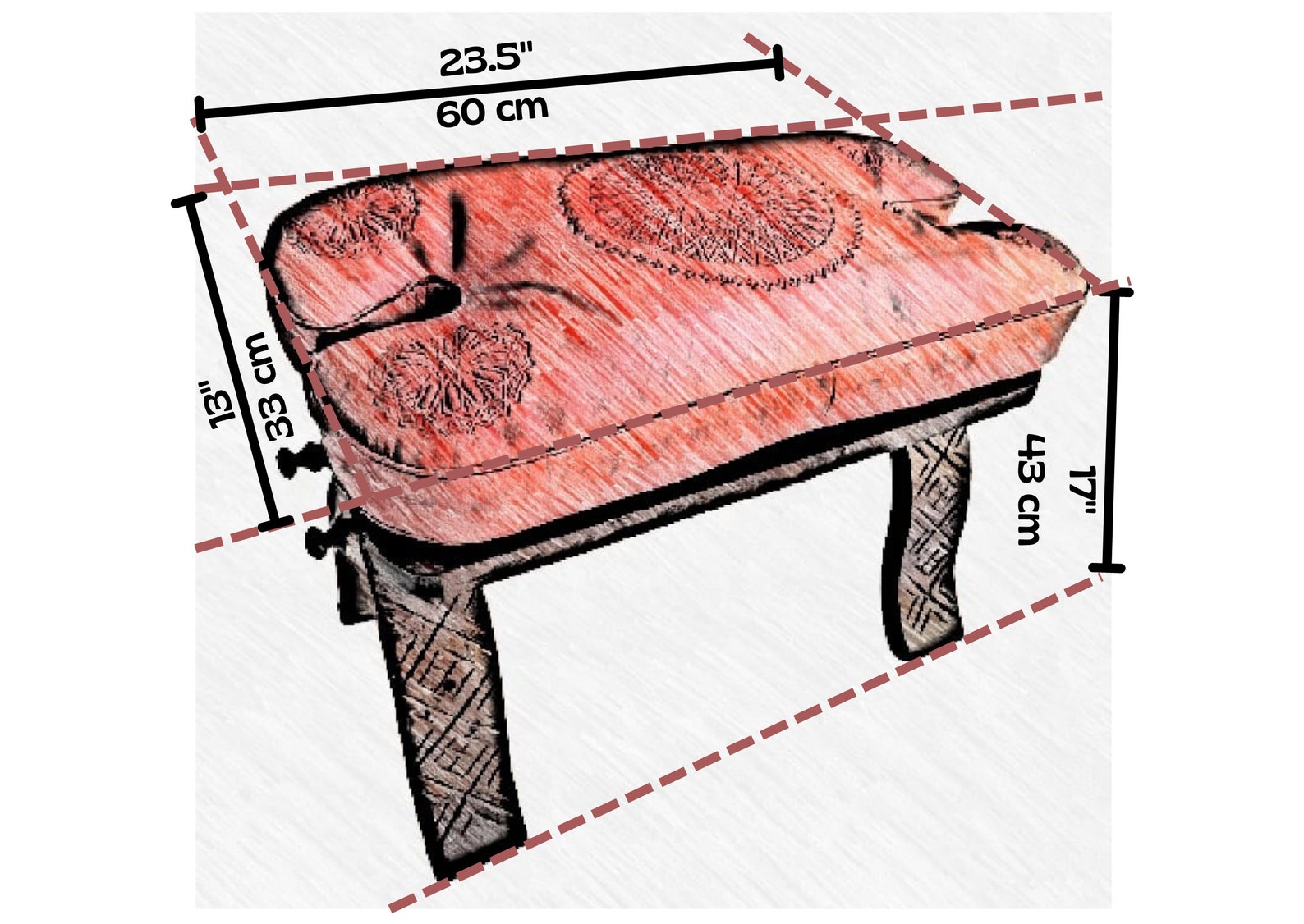 Black Arabesque Stool, Camel Saddle Stool in Moroccan Style With ...