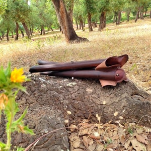 Folding Leather Camping Stool, Genuine Cow Leather Triangular Seat, Handmade Leather Fishing Chair, Tripod Stool Available in 6 Colors.