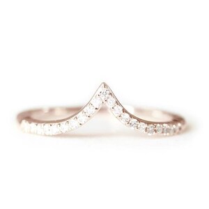 CZ Diamant Ehering, Eternity Matching Band, Stapelbarer Jubiläumsring, Edelstein mit Rundschliff, Sterlingsilberring, Gelbgold überzogen