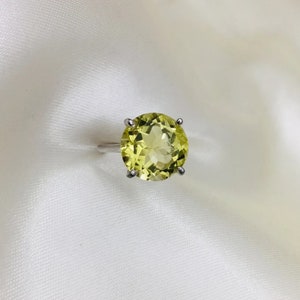 Handmade Art Deco Peridot Ring: 925 Sterling Silver, 14K Gold Filled