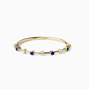 Blue Sapphire Ring , Eternity Ring , Gemstone Stacking Ring , Sapphire Gemstone Ring , Eternity Band Ring, Silver Jewelry, Gift For Her