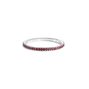 Natural Ruby Wedding Band Women Half Eternity Stacking Matching Band Vintage Anniversary Ring Bridal Unique 14K Gold Antique Engagement Ring