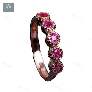 Natural Ruby Ring, Ruby Ring, Red Ruby Ring, Full Eternity Ring, July Ring, Ruby Eternity Band, Red Ruby Band, Red Vintage Band, Silver Band