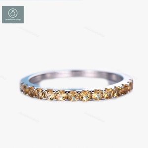Anillo Art Déco de Citrino en Oro Macizo de 14 K