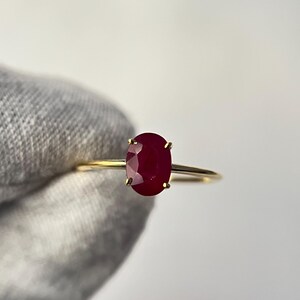 Natural Ruby Gold Ring, Ruby Engagement Ring, Dainty Ring, 14K Yellow Gold Ring, Promise Ring, Rings For Women, Ruby Eternity Band For Her