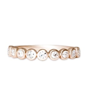 Yellow Gold Plated Sterling Silver CZ Ring: Minimalist Wedding Band