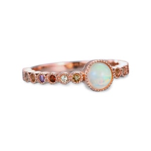 Eternity White Opal Band Sterling Silver Ring, White Fire Opal Ring, Opal Wedding Band, Anniversary Ring, Gift For Her, Mother’s Gift Ring