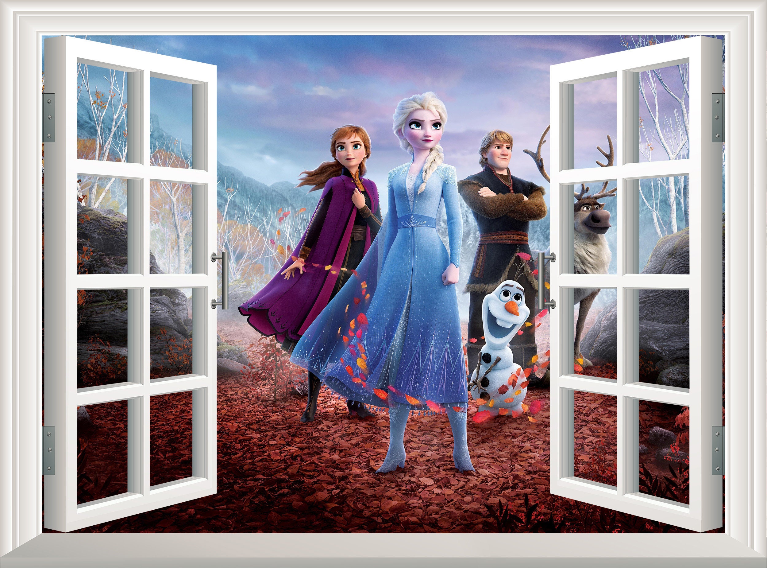 Disney Frozen Wall Sticker Disney Wall Decal 3D Window Effect Etsy