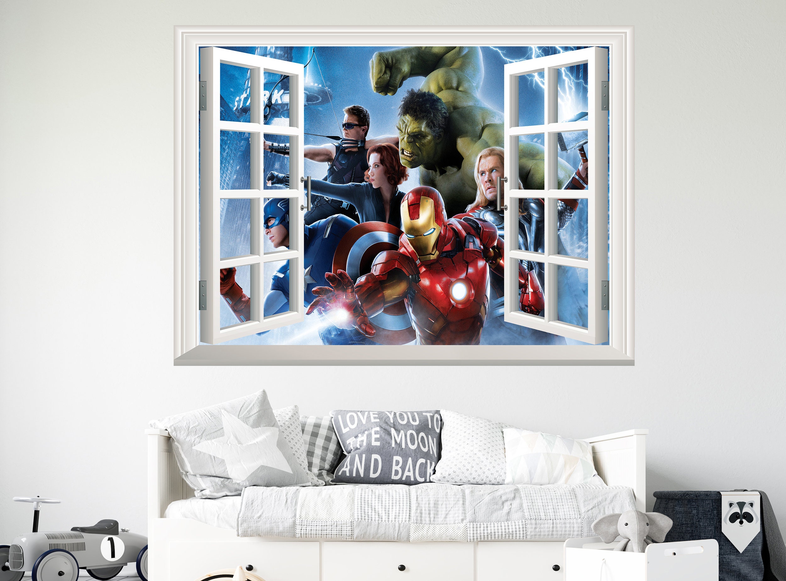 Avengers Wall Decal / Marvel Wall Sticker Hulk 3D Window Etsy