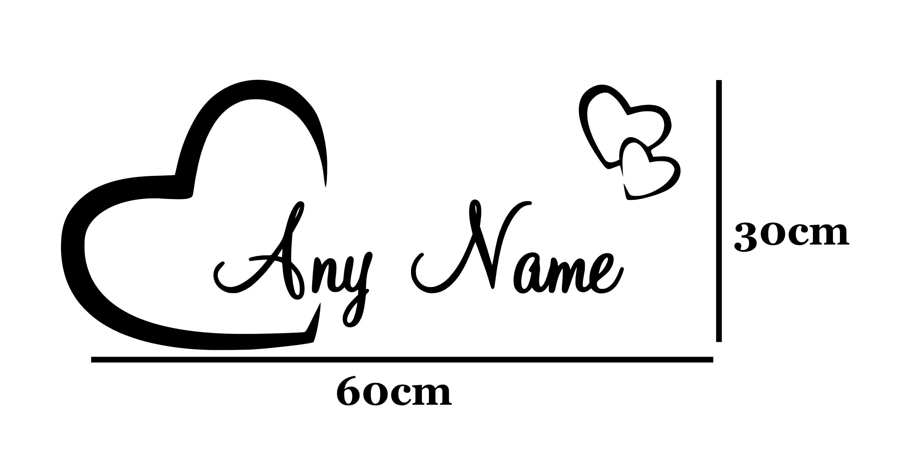 Personalized Name Heart Wall Sticker Wall Decal Personalised  Etsy