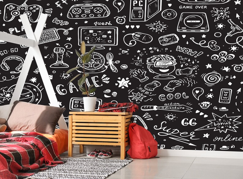 Gamer Peel and Stick Wallpaper / Gaming Wallpaper / Teenager - Etsy.de