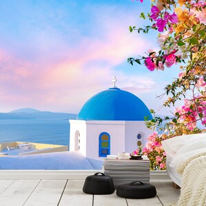 Fototapeta z motywem kościoła na Santorini: grecka wyspa, samoprzylepna tapeta