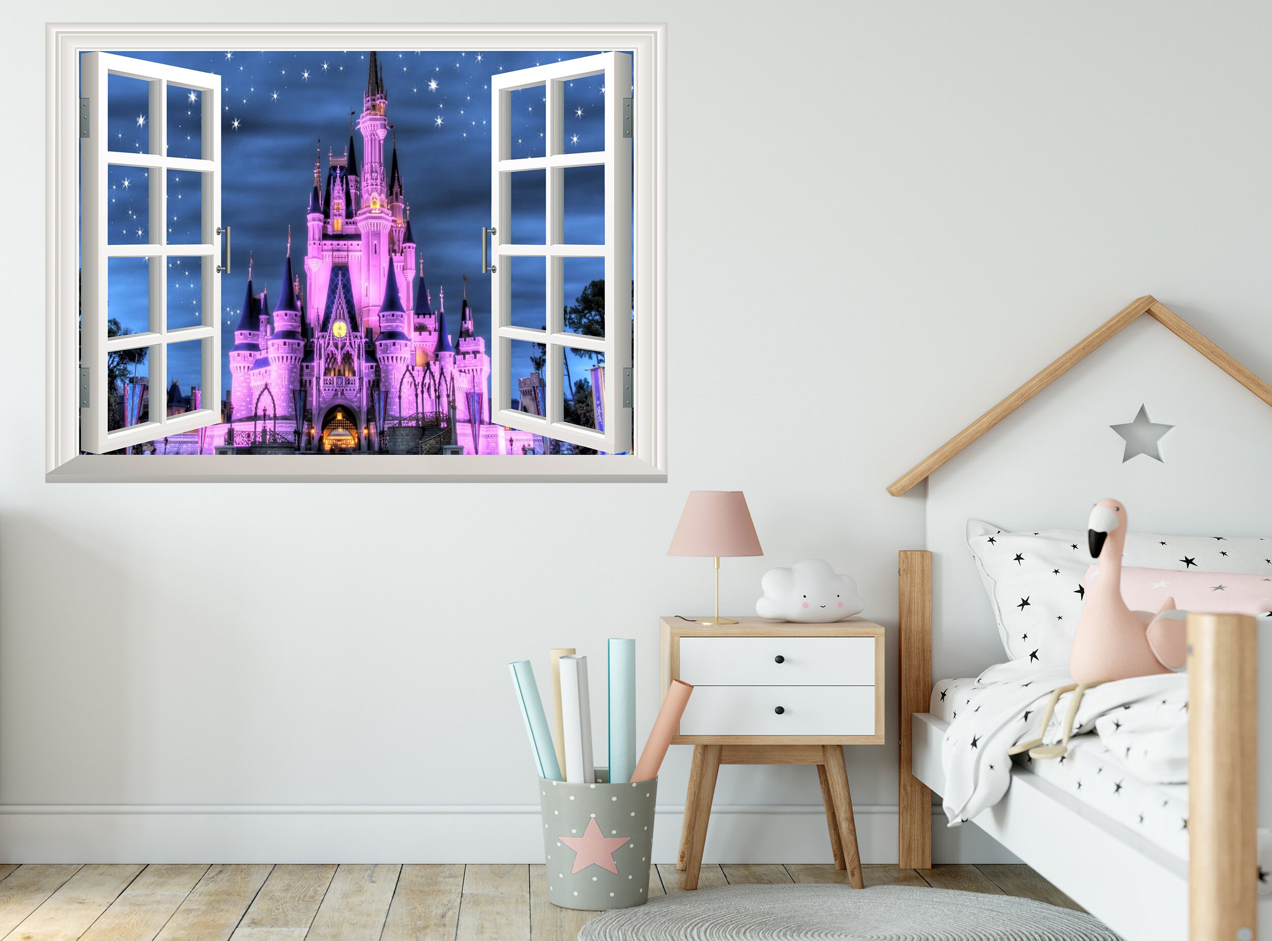 Disney Castle Wall Sticker Disney Wall Decal 3D Window Effect Etsy