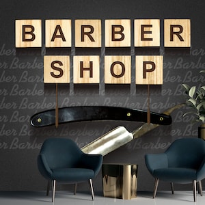 Barber Shop Wallpaper Wandbild: Abnehmbares Wandkunst Dekor