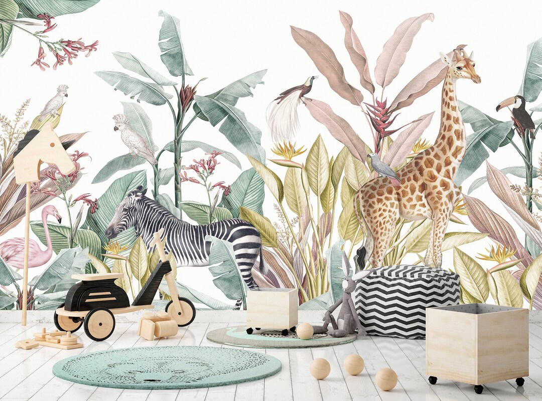 Jungle Theme Wallpaper, Safari Wallpaper, Jungle Wallpaper, Wall Décor