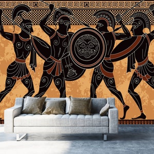 Ancient Greek Warriors Wallpaper Mural - Peel and Stick