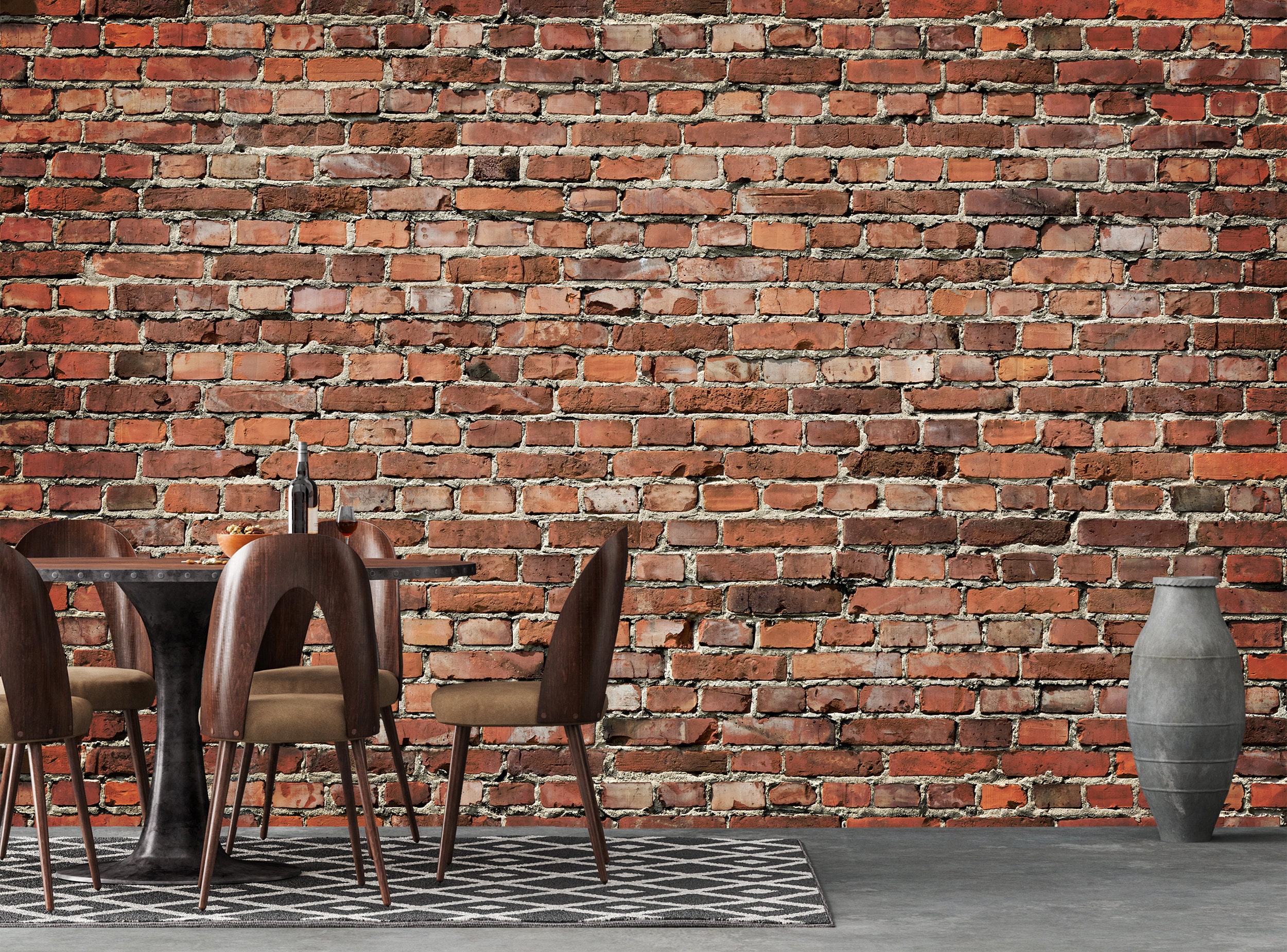 Old Red Brick Wallpaper Rustic Country Industrial Stone - Etsy UK