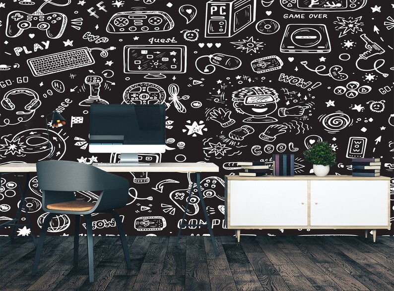 Gamer Peel and Stick Wallpaper / Gaming Wallpaper / Teenager - Etsy.de