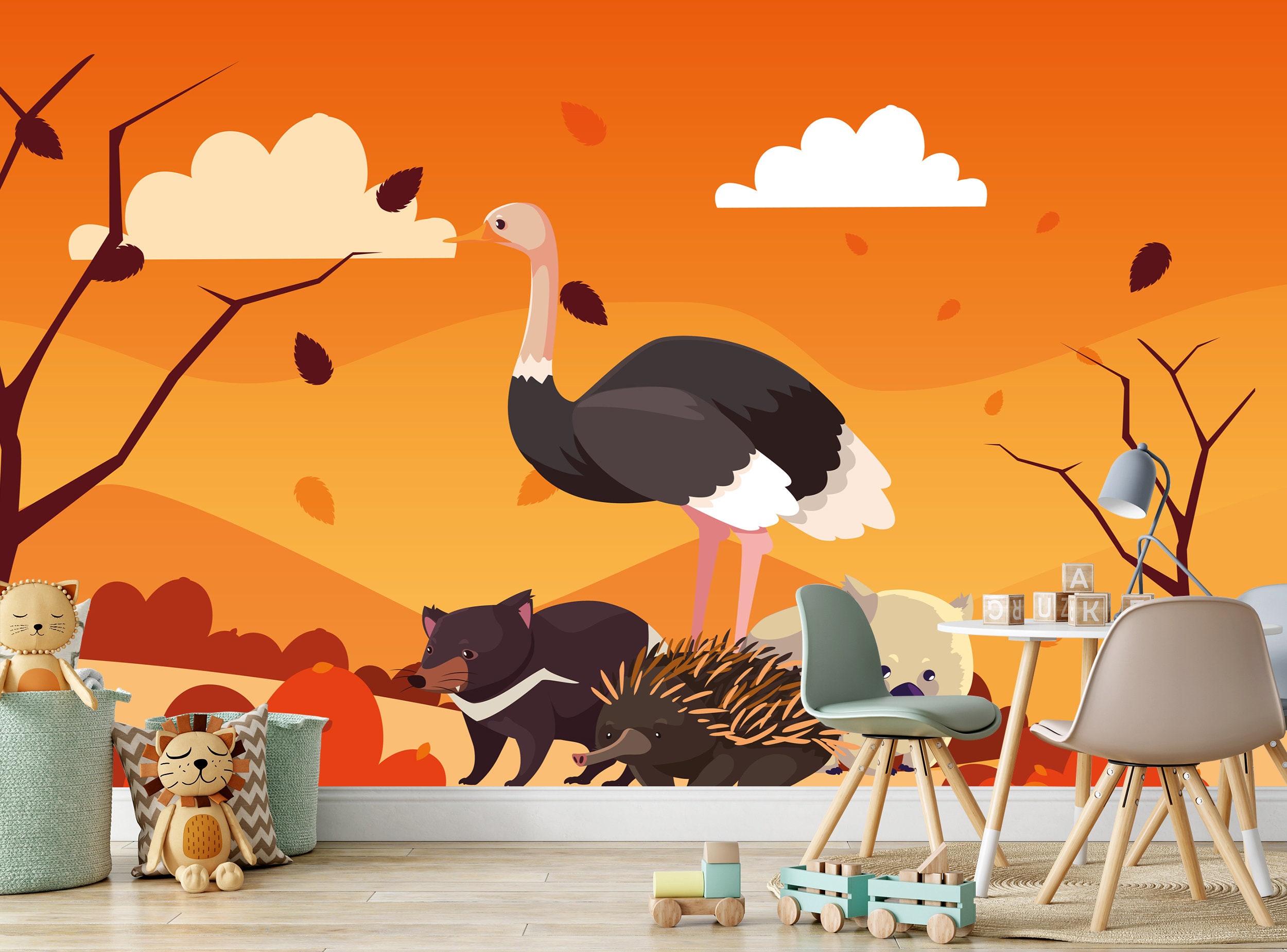 Ostrich Wallpaper - Etsy Ostrich Wallpaper - Etsy