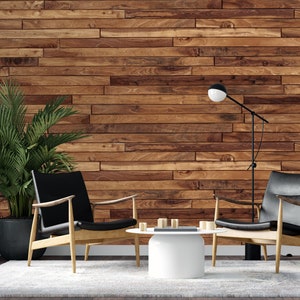 Wood Plank Wallpaper Wandbild: Schälen und Stick Abnehmbarer Wanddekor