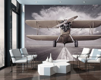 Peel and Stick Airplane Wallpaper - Etsy