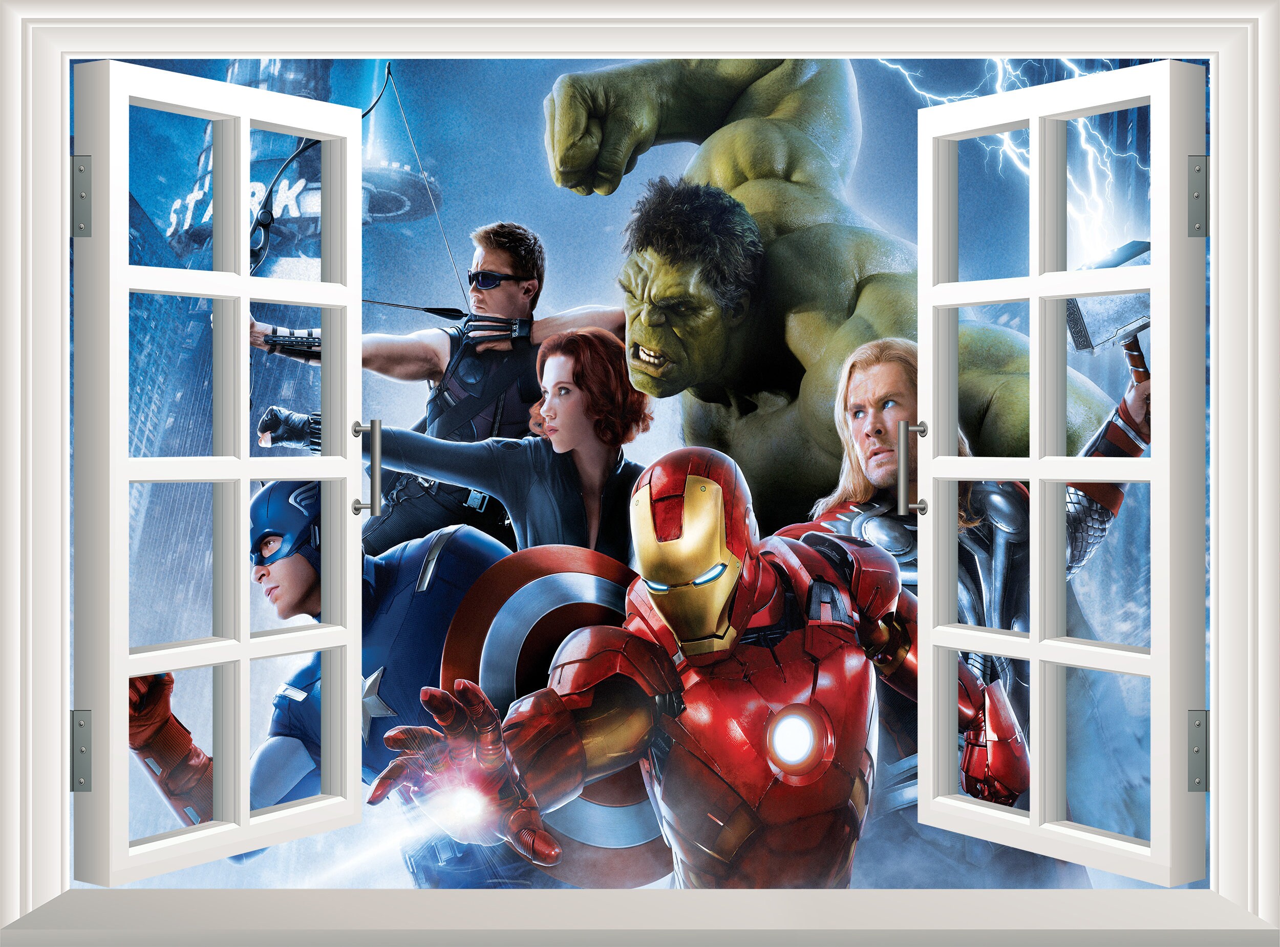 Avengers Wall Decal / Marvel Wall Sticker Hulk 3D Window Etsy