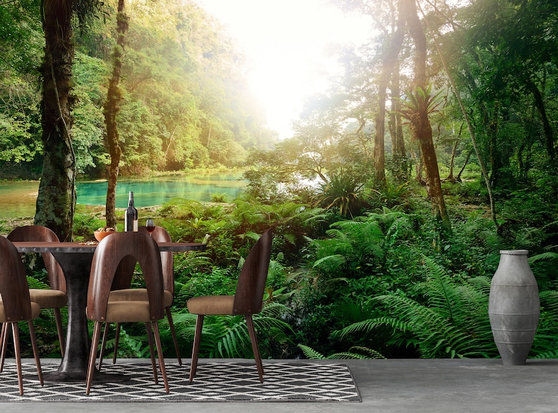Rainforest Wallpaper Jungle Wall Mural Peel and Stick | Etsy