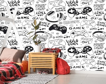 Gamer Wallpaper / Gaming Wallpaper / Teenager Wall Mural / Removable / Video Game / Peel and Stick / Photo Wall Decor / Wall Art / Poster