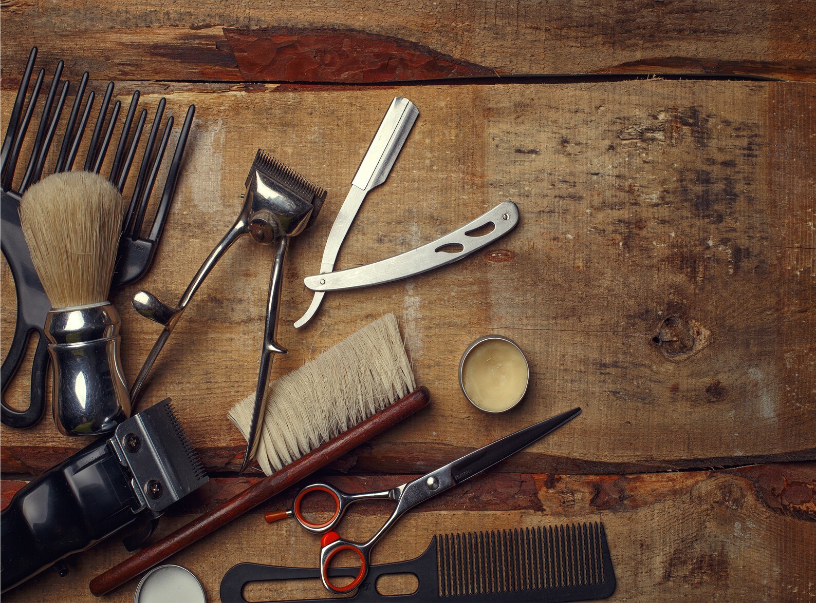 3D Barber Shop Wallpaper Vintage Tools Mural Decal Mural Photo - Etsy