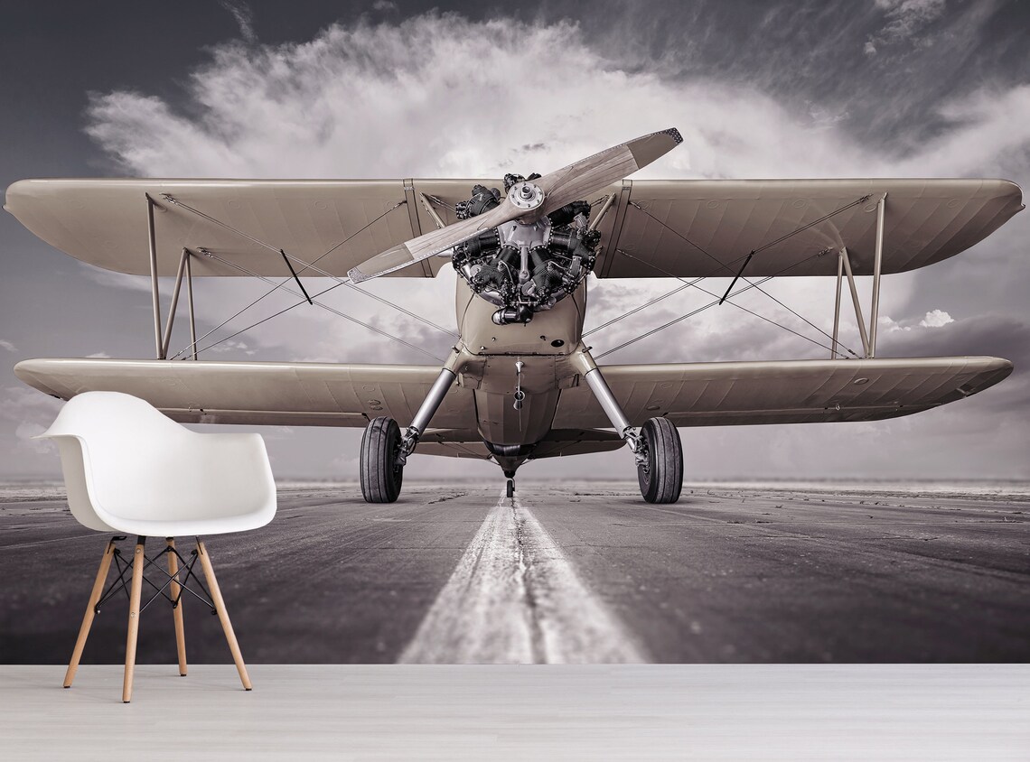 Airplane Wallpaper Self Adhesive Peel and Stick Runway - Etsy