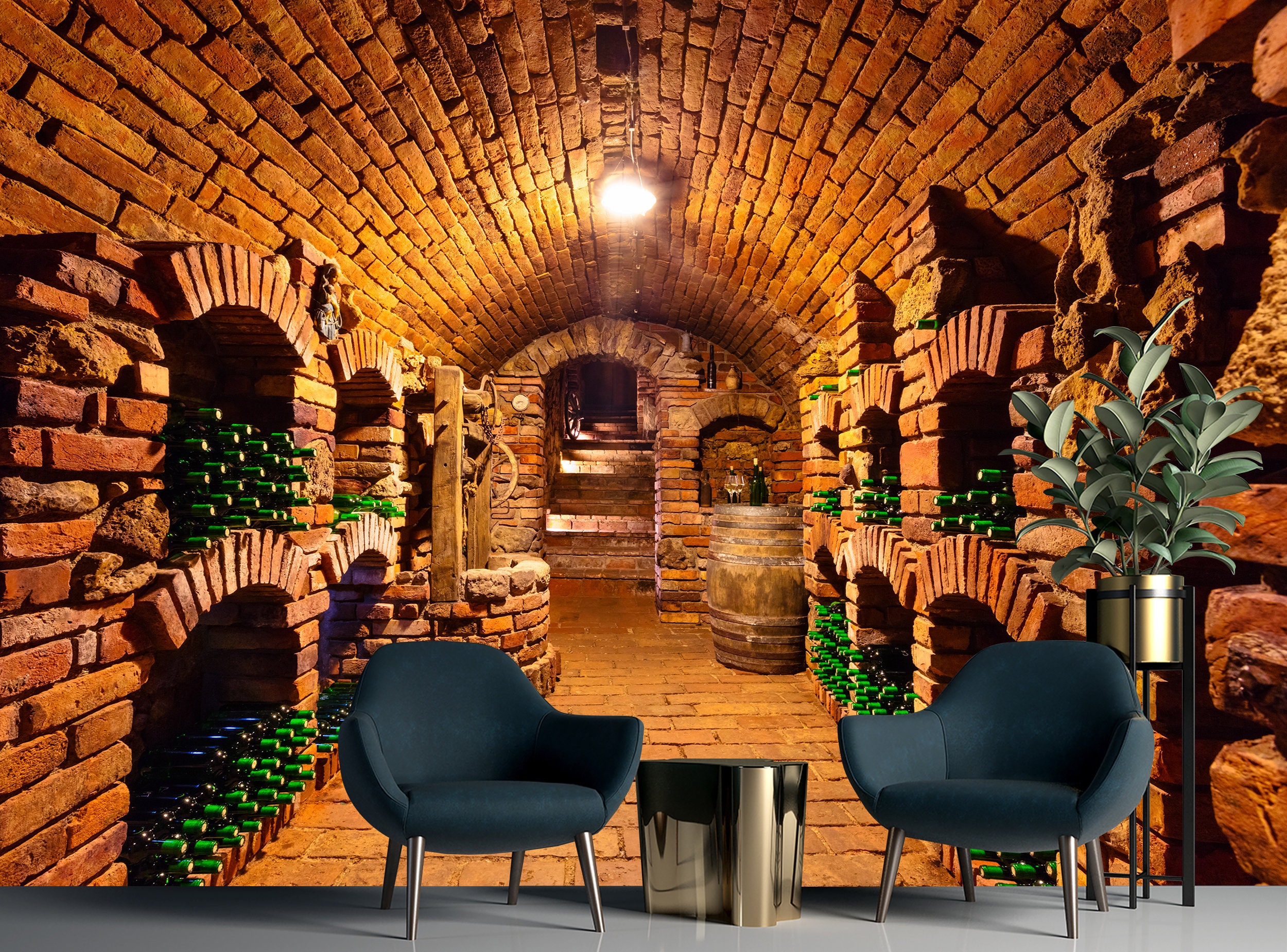 Wine Cellar Wallpaper Bar Wallpaper Peel and Stick Cell - Etsy