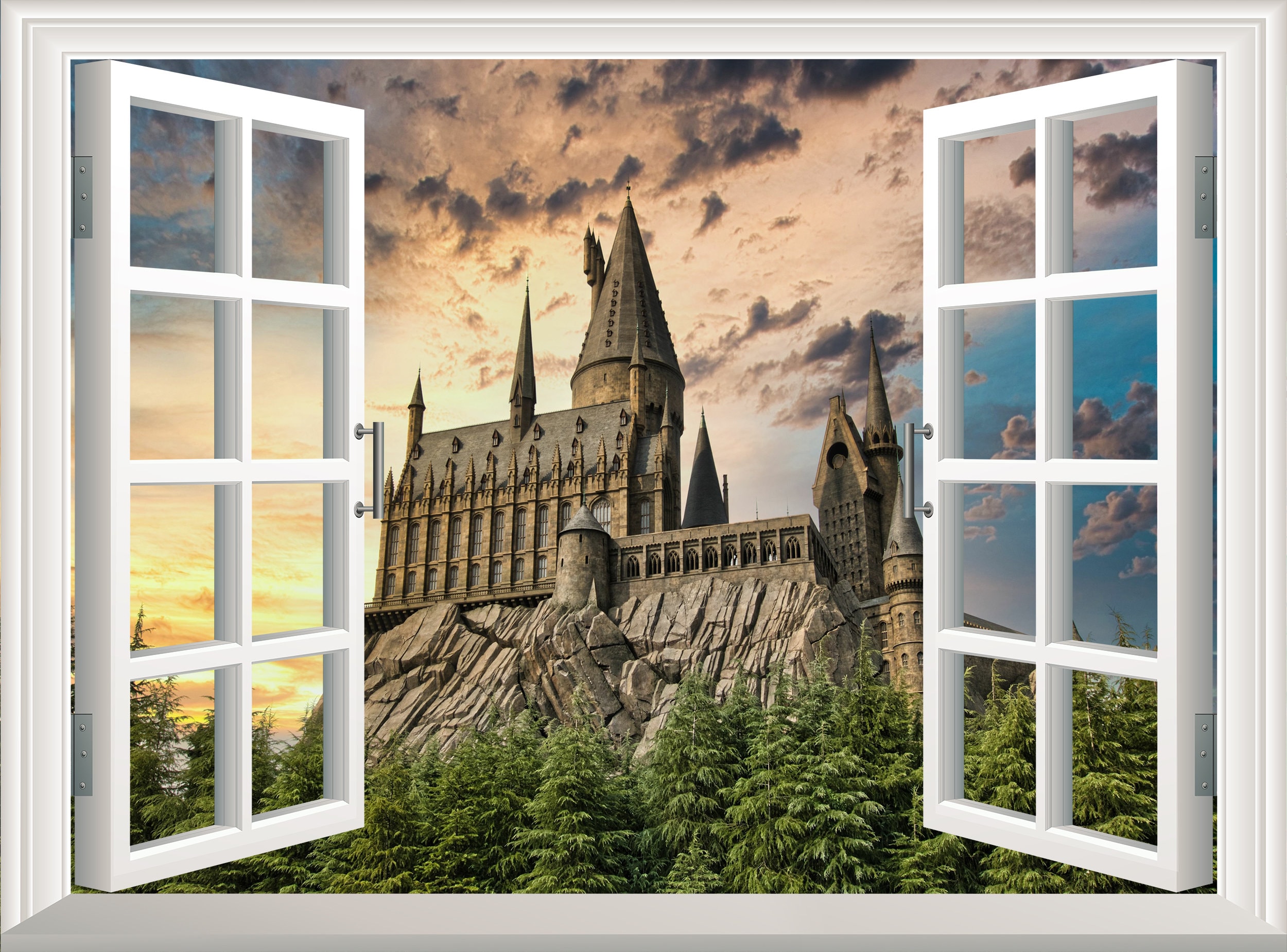 Wizards Castle - Removable Wall Mural, Peel and Stick Decal, Nursery D –  Pulaton stickers and posters