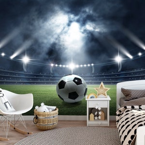 Soccer Stadium Wallpaper Mural: Teen Room Decor, Removable Peel & Stick