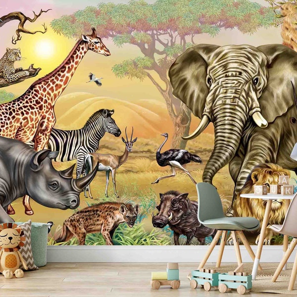 African Wallpaper Mural Etsy Denmark