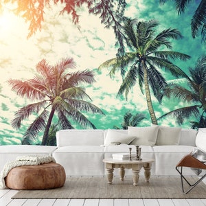 Tropische Palme Wallpaper Wandbild: Schälen und Stick Abnehmbarer Wanddekor