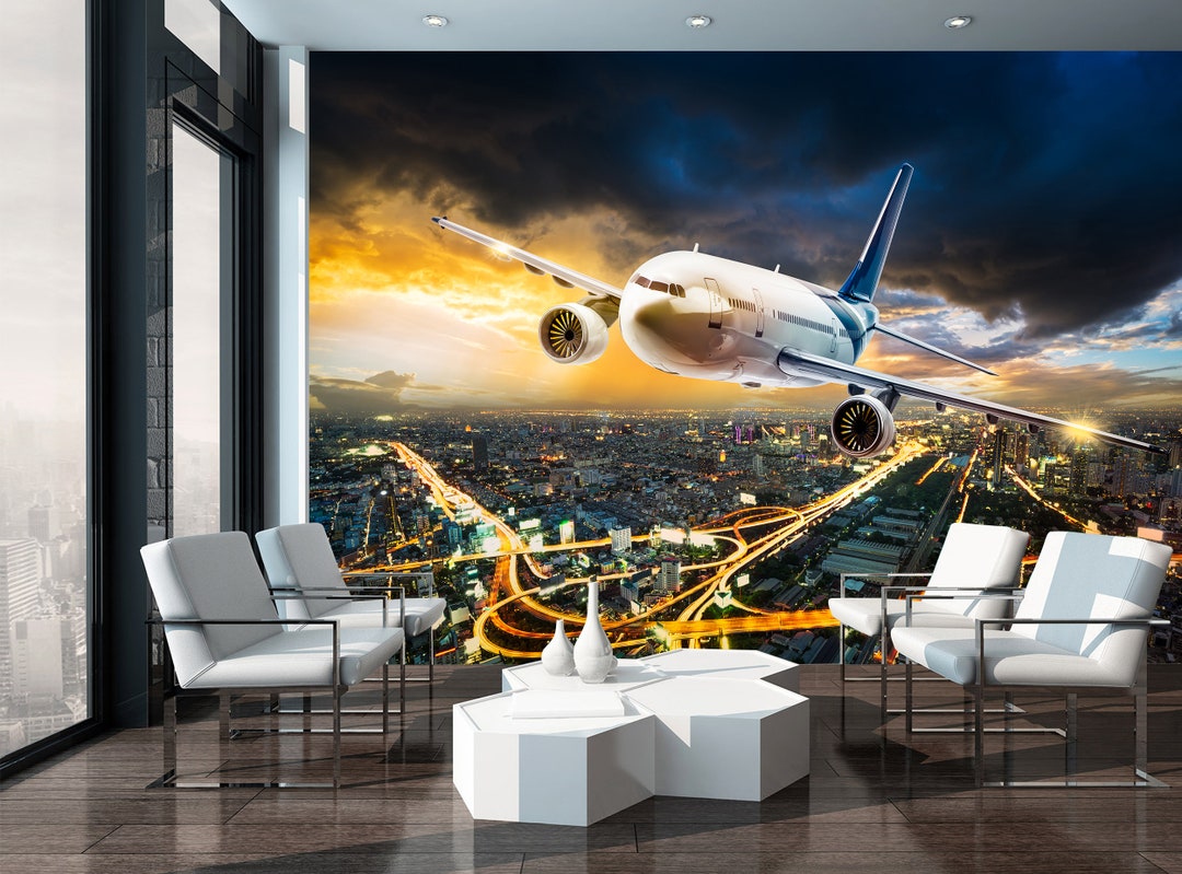 Airplane Wallpaper Peel and Stick Wallpaper Removable Vinyl - Etsy