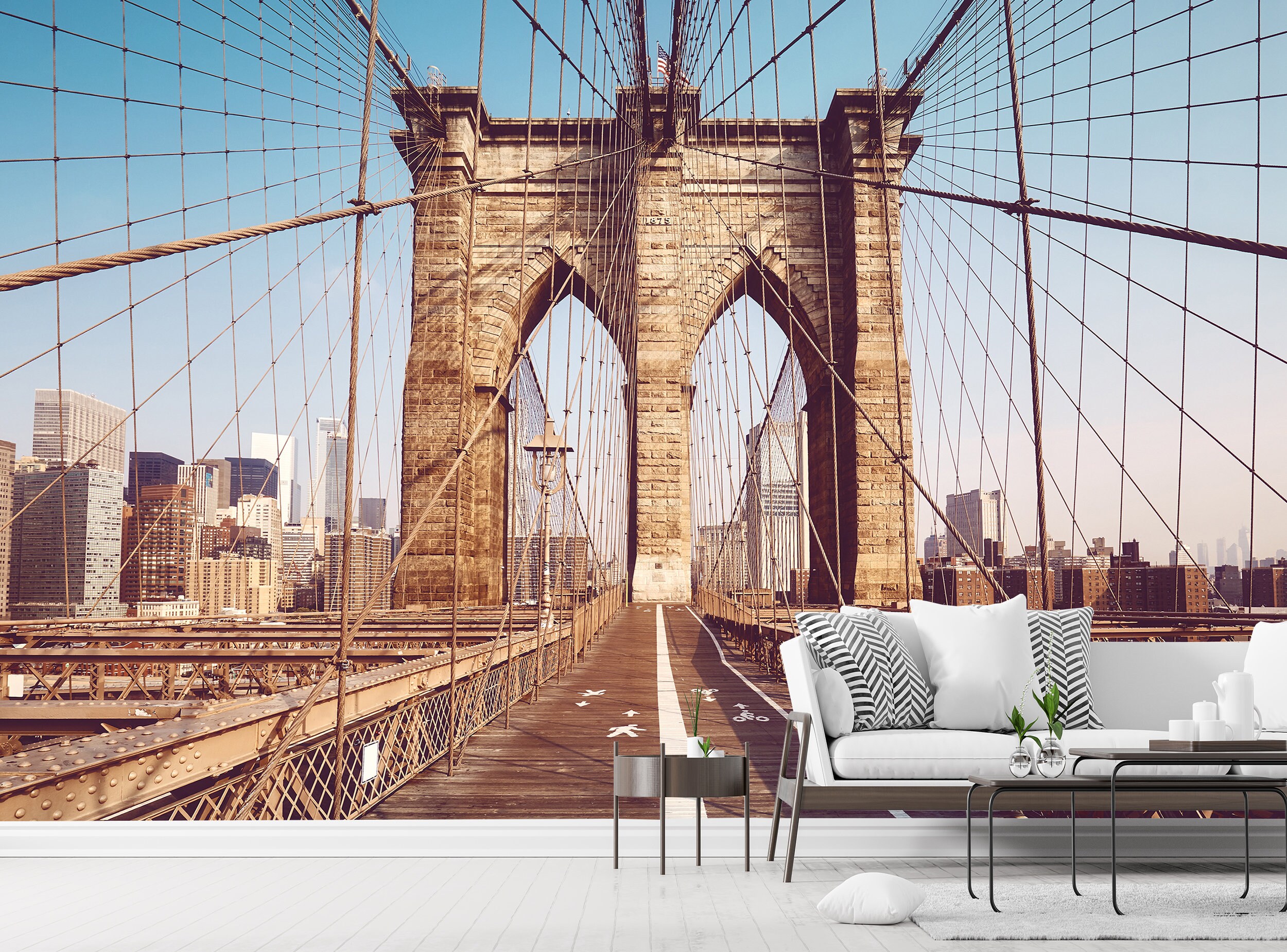 Brooklyn Bridge Wallpaper City Wall Mural Peel and Stick Etsy