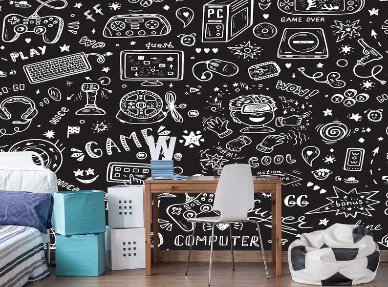 Gamer Peel and Stick Wallpaper / Gaming Wallpaper / Teenager - Etsy.de