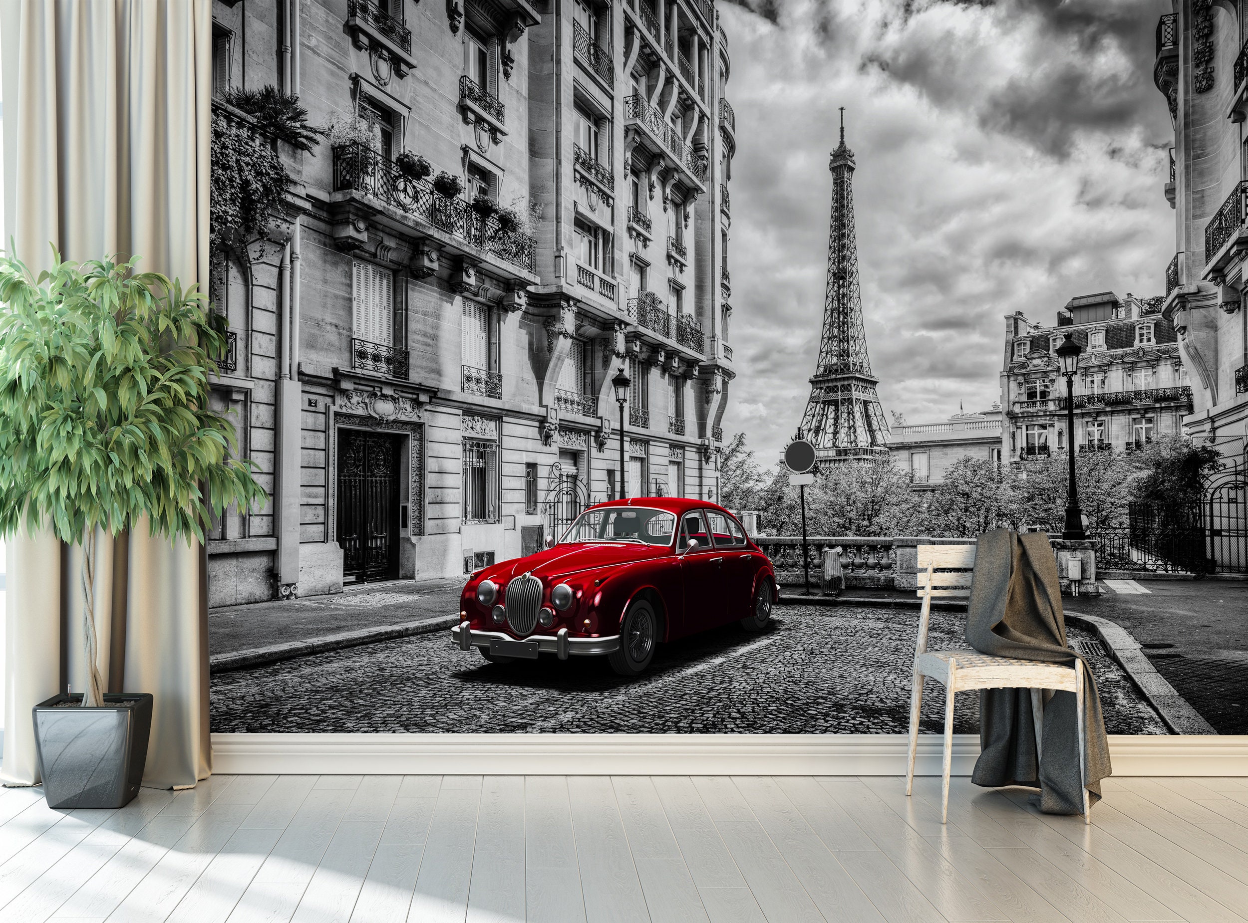 Paris Decor Paris Wallpaper Paris Wall Mural Eiffel Tower Etsy
