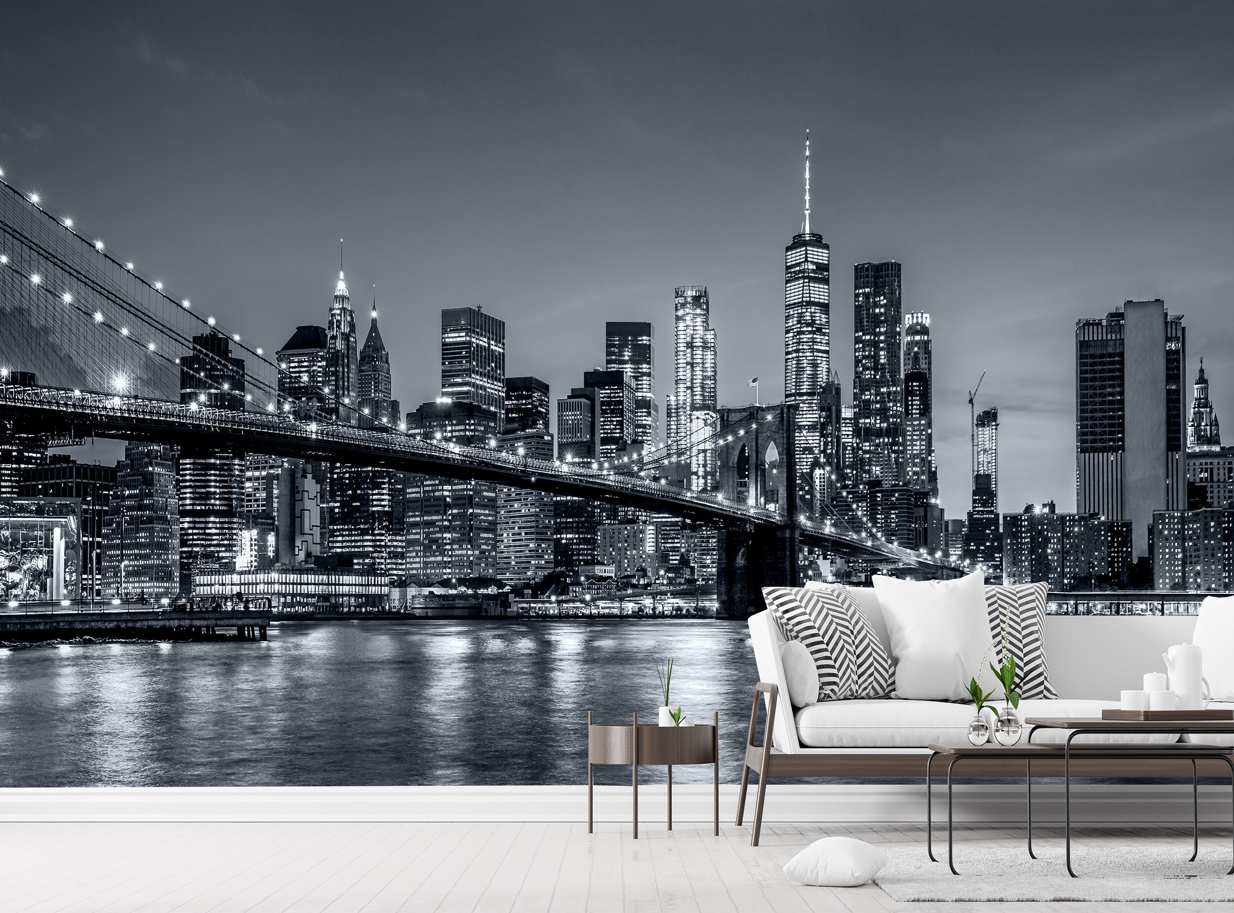 New York Skyline Black And White Wallpaper