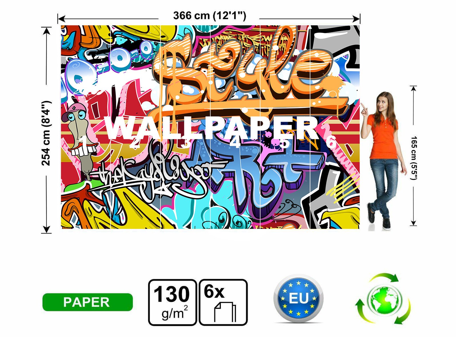 Graffiti Peel and Stick Wallpaper / Graffiti Wallpaper/ | Etsy