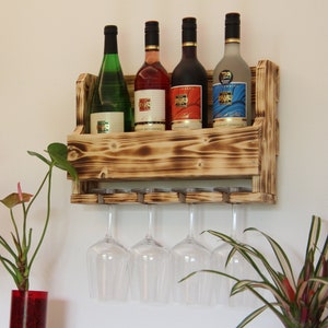 Wooden wine rack with 4 places made from FSC image 1