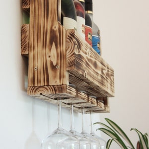 Wooden wine rack with 4 places made from FSC image 4