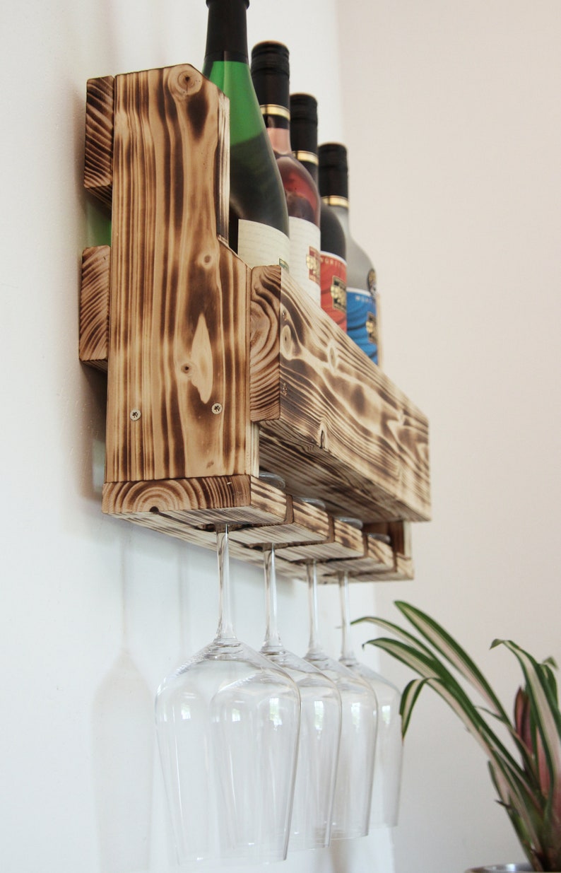 Wooden wine rack with 4 places made from FSC image 4