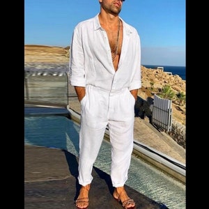 Men White Outfit Etsy UK