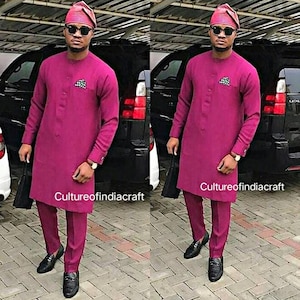 African mens clothing, African Dashiki, African grooms men, African Men Wedding, African clothing, African Print for Men, Pink African Suit