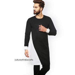 kurta, Indian Ethnic Kurta, Mens Kurta, Mens Clothing, Blackk Color, High Quality Party wear Kurta home wear kurta plus size available,