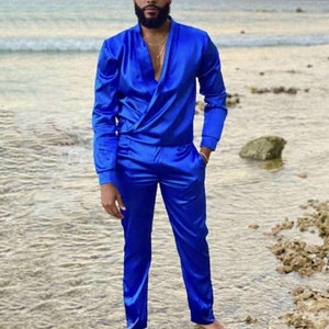 African Mens Outfit, Mens Clothing, Fashion Casual, Solid Color Outfits, Mens Shirt Pants,